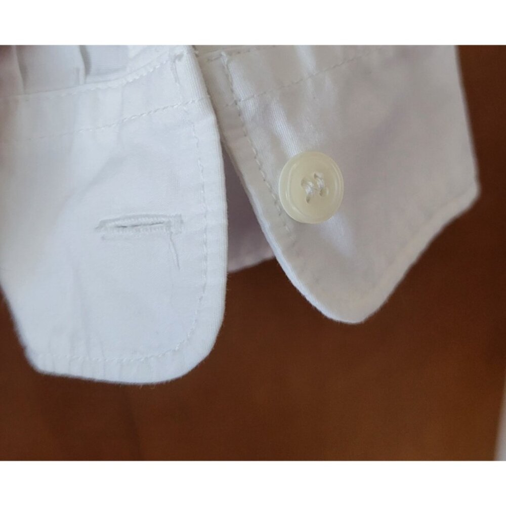 J. Crew Dress Cover Up White Long Sleeves Med. button up casual crisp beach EUC - Picture 5 of 13